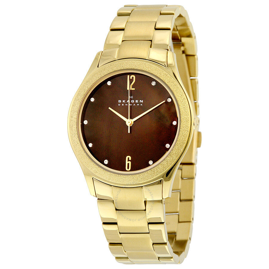 Skagen Brown Dial Gold-tone Ladies Watch SKW2108 - Dawson Watches