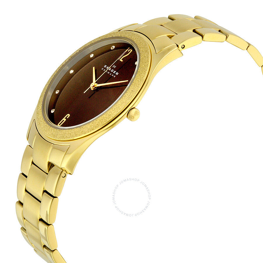 Skagen Brown Dial Gold-tone Ladies Watch SKW2108 - Dawson Watches #2