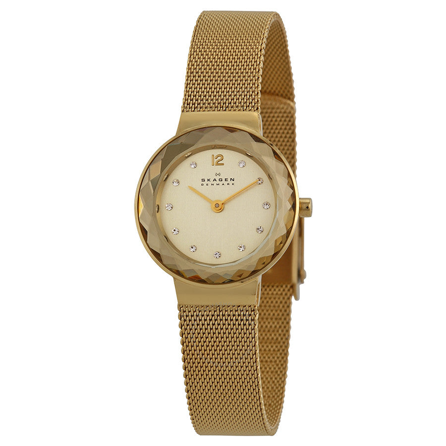 Skagen Champagne Dial Swarovski Crystal Gold-Tone Ladies Watch 456SGSG