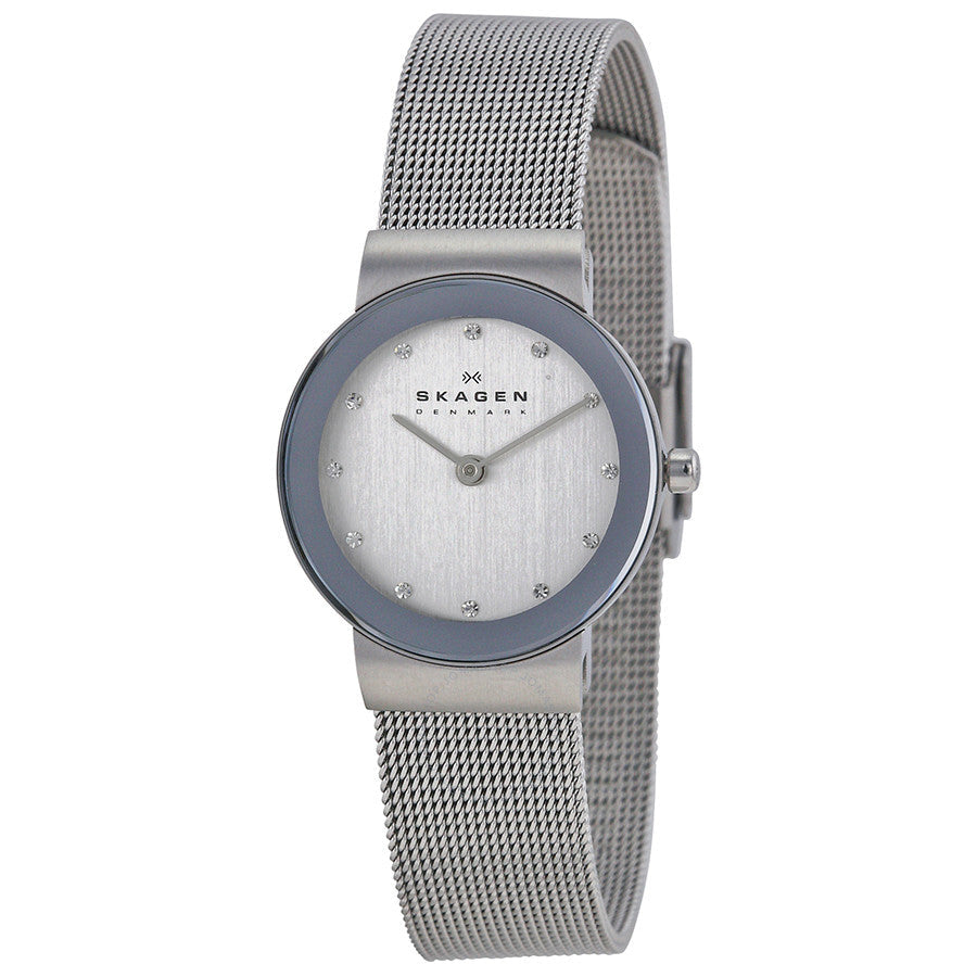 Skagen Classic Chrome Dial Mesh Ladies Watch 358SSSD