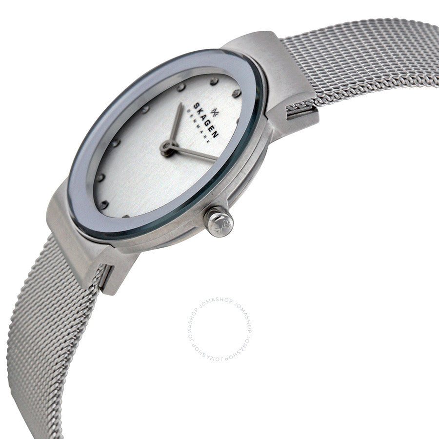 Skagen Classic Chrome Dial Mesh Ladies Watch 358SSSD