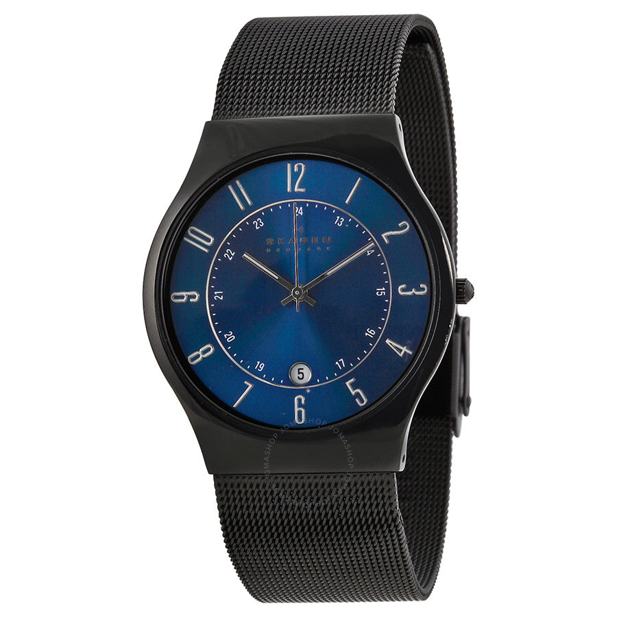 Skagen Denmark Blue Dial Titanium Mesh Men's Watch 233XLTMN