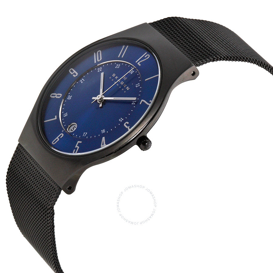 Skagen Denmark Blue Dial Titanium Mesh Men's Watch 233XLTMN