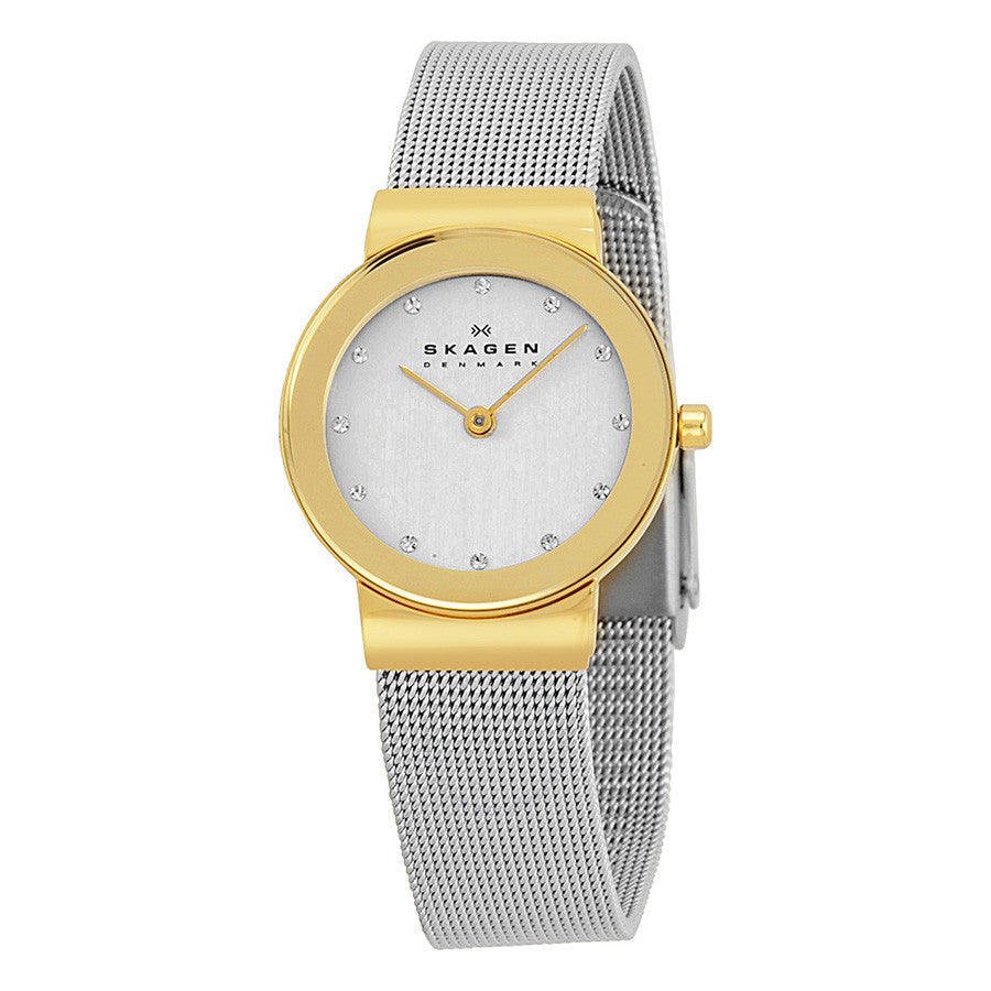 Skagen Freja Silver Dial Stainless Steel Mesh Ladies Watch 358SGSCD