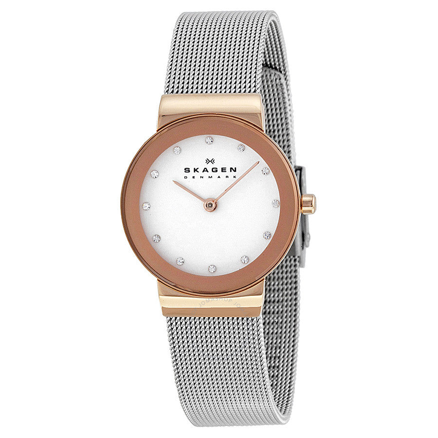 Skagen Freja White Dial Stainless Steel Ladies Watch 358SRSC