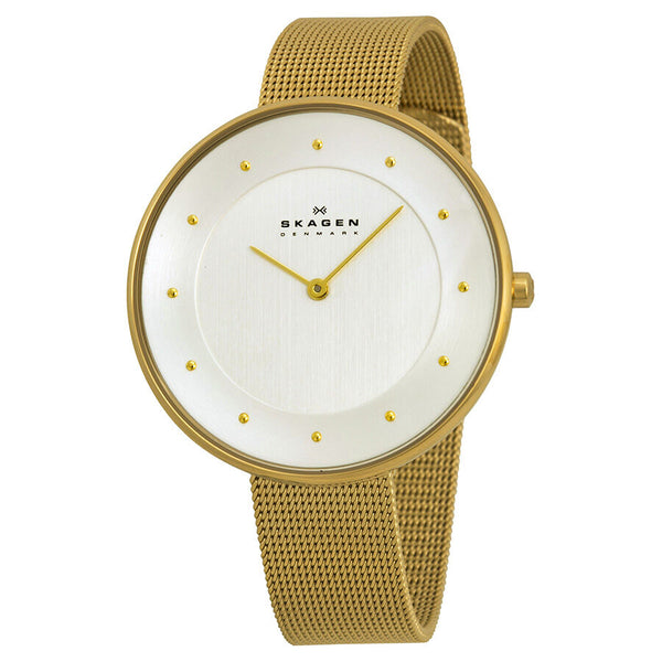 Skagen Silver Dial Gold Mesh Ladies Watch SKW2141