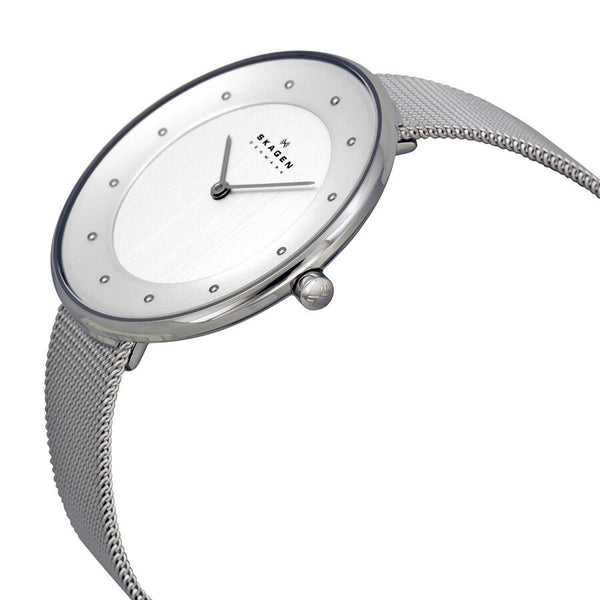 Skagen Gitte White Dial Silver Mesh Ladies Watch SKW2140