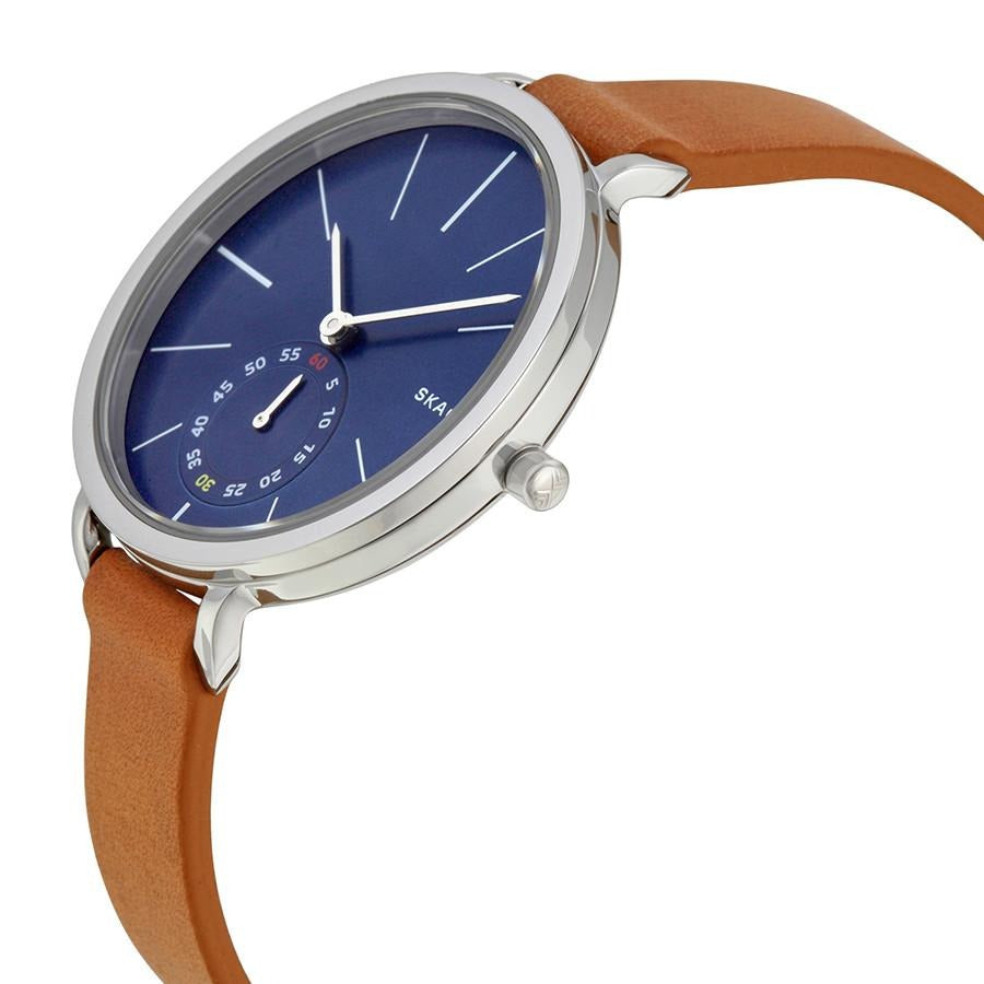 Skagen Hagen Blue Dial Tan Leather Strap Ladies Watch SKW2355