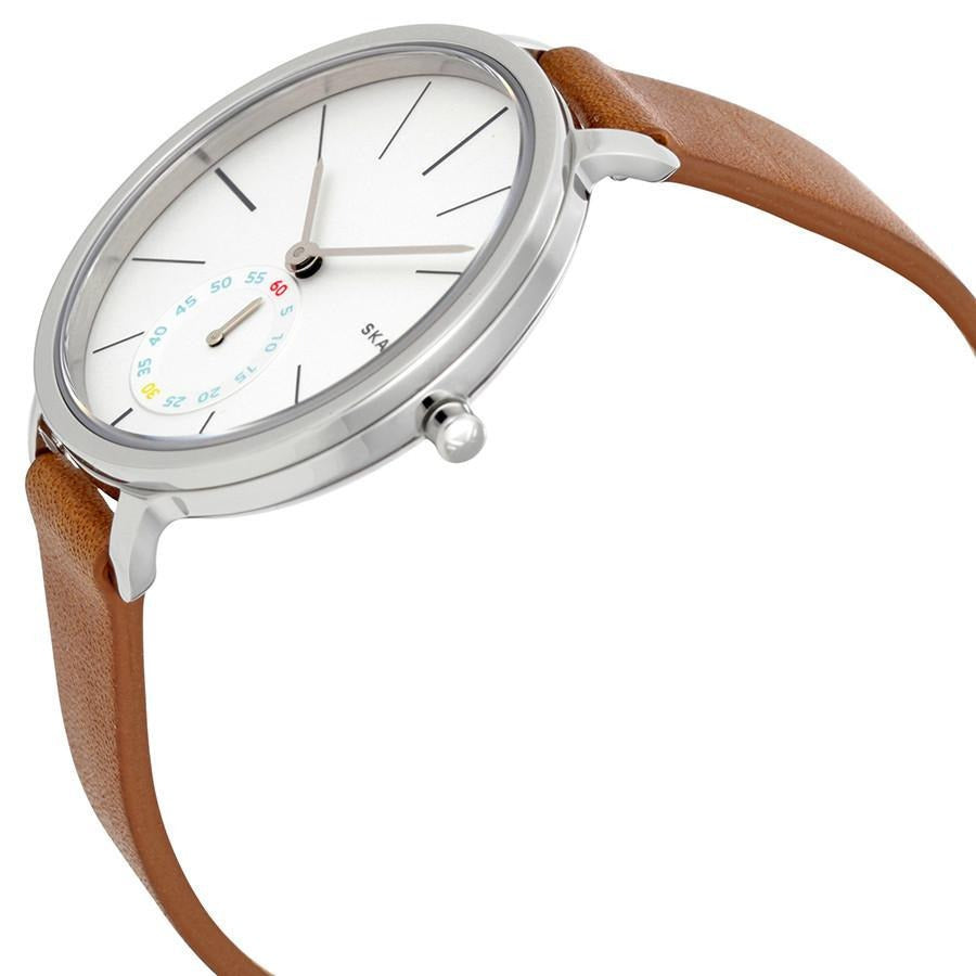 Skagen Hagen White Dial Leather Strap Ladies Watch SKW2434