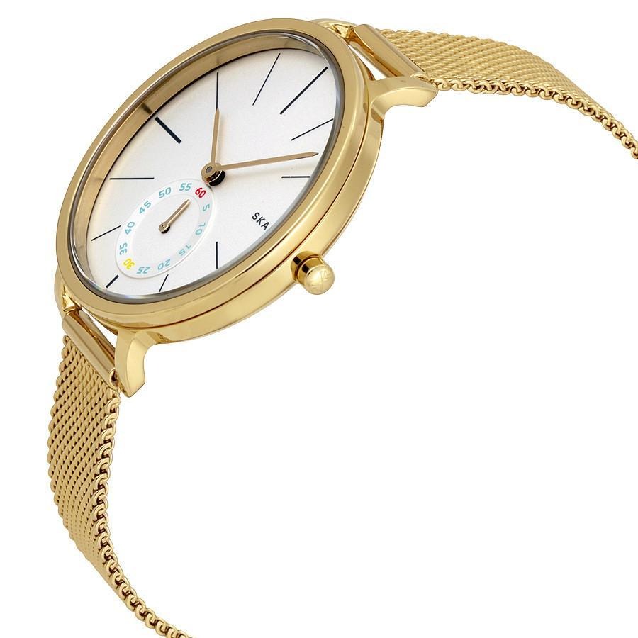 Skagen Hagen White Dial Gold Tone Ladies Watch SKW2436