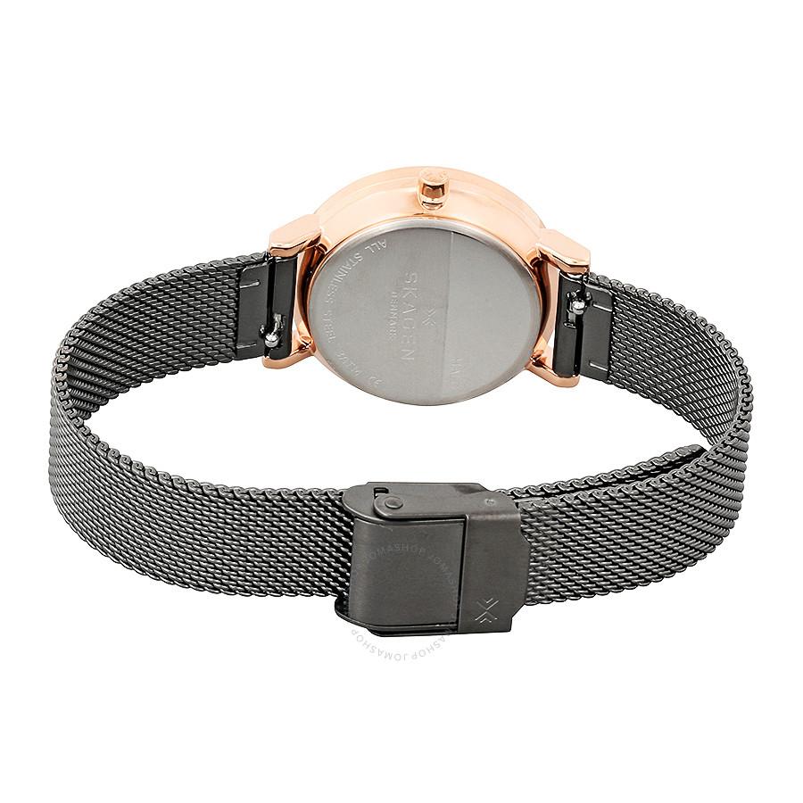 Skagen Hald Rose Gold-tone Stainless Steel Mesh Ladies Watch SKW2492