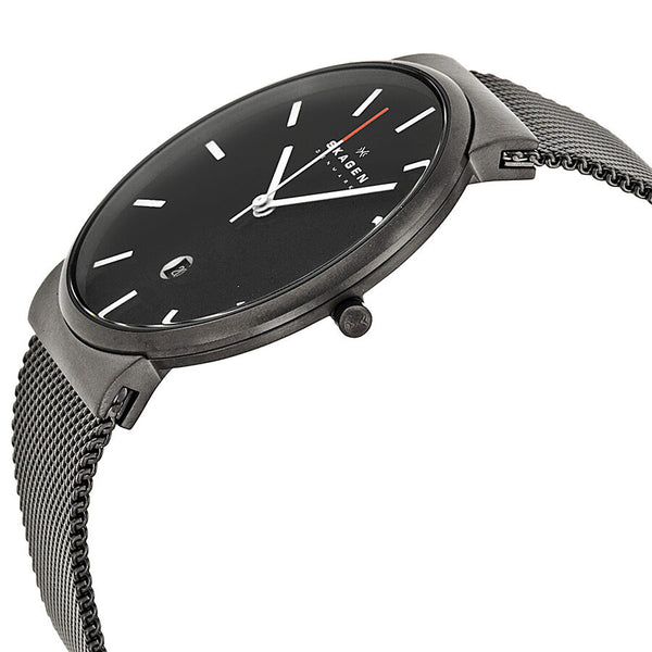 Skagen Klassik Black Dial PVD Mesh Bracelet Men's Watch SKW6053