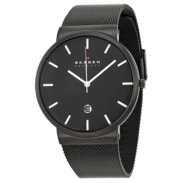 Skagen Klassik Black Dial PVD Mesh Bracelet Men's Watch SKW6053