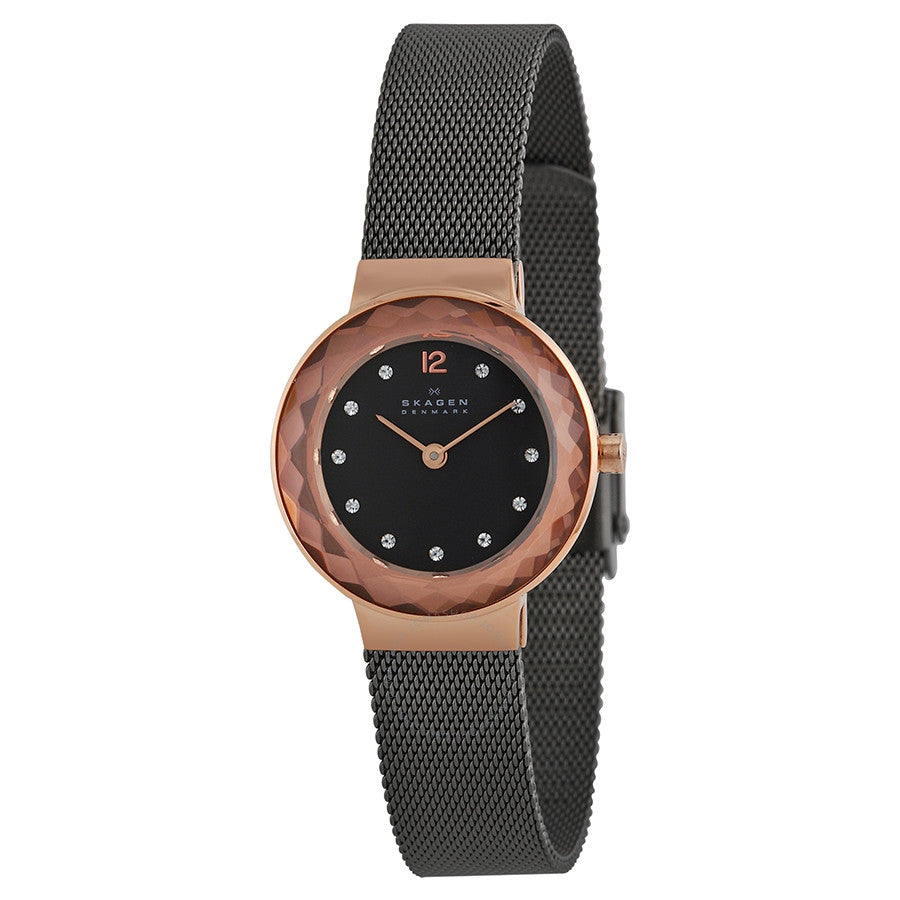 Skagen Leonora Black Mother of Pearl Dial Ladies Watch 456SRM