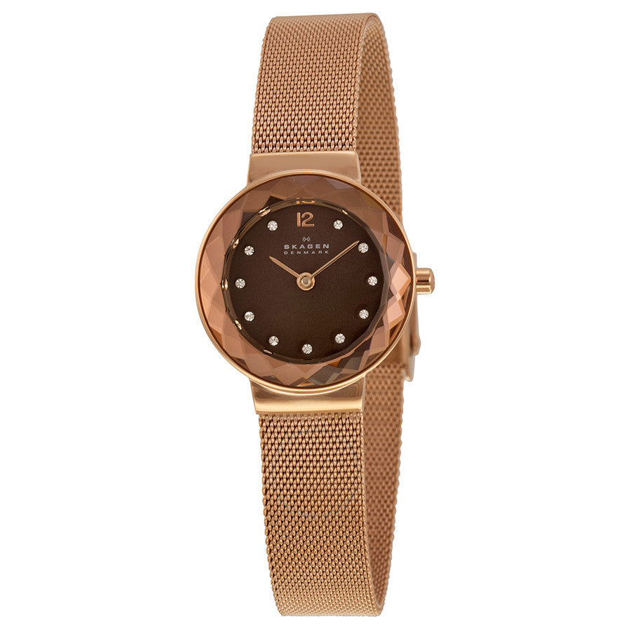 Skagen Leonora Brown Mother of Pearl Dial Ladies Watch 456SRR1