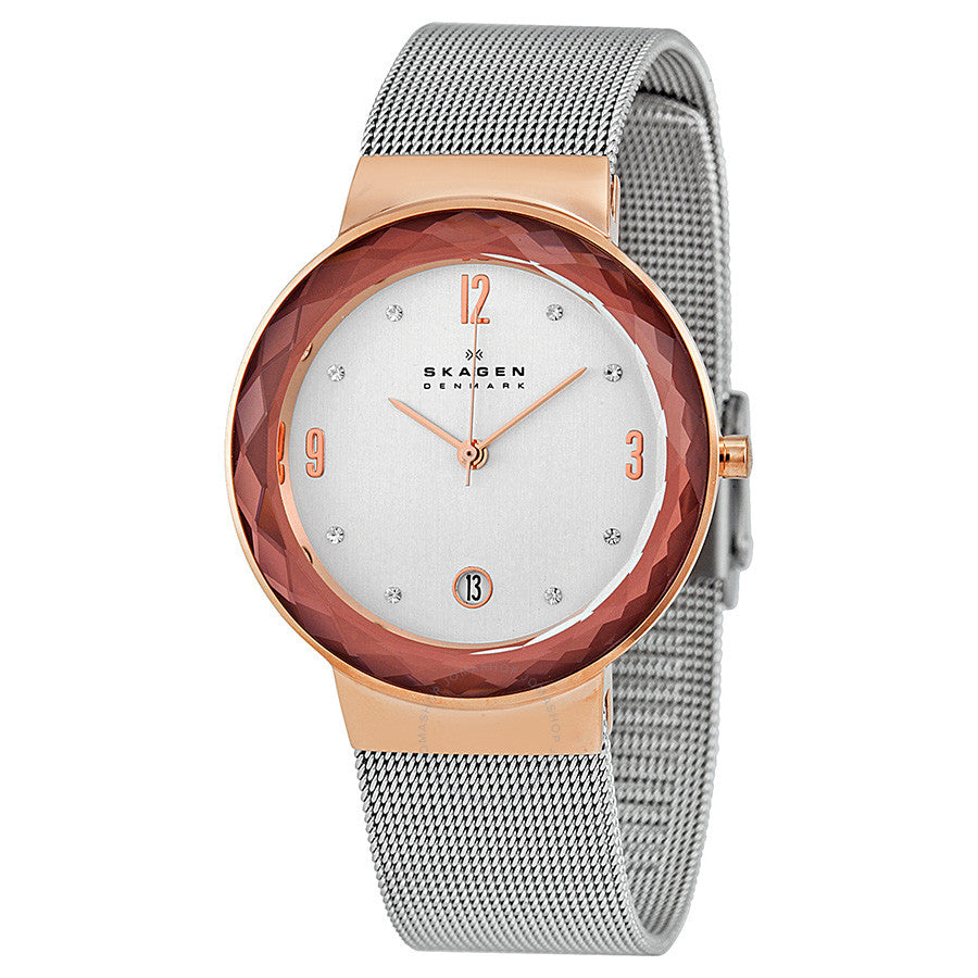 Skagen Leonora Silver Dial Stainless Steel Mesh Ladies Watch 456LRS