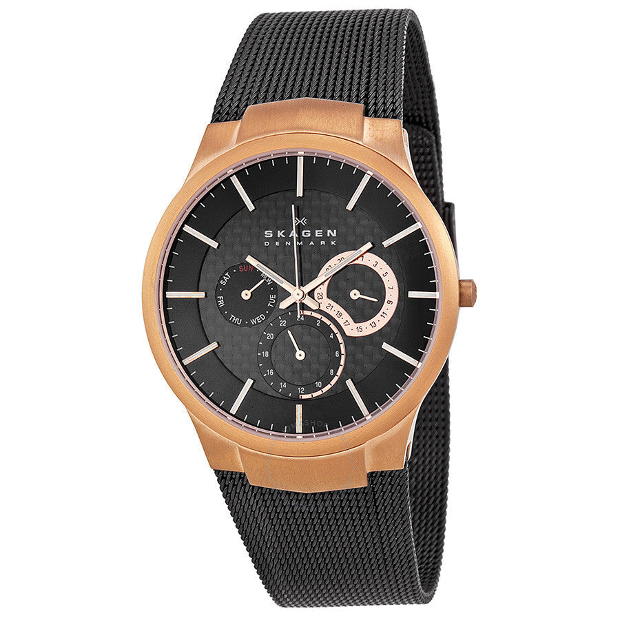 Skagen Rose Gold-plated Titanium Mesh Bracelet Men's Watch 809XLTRB