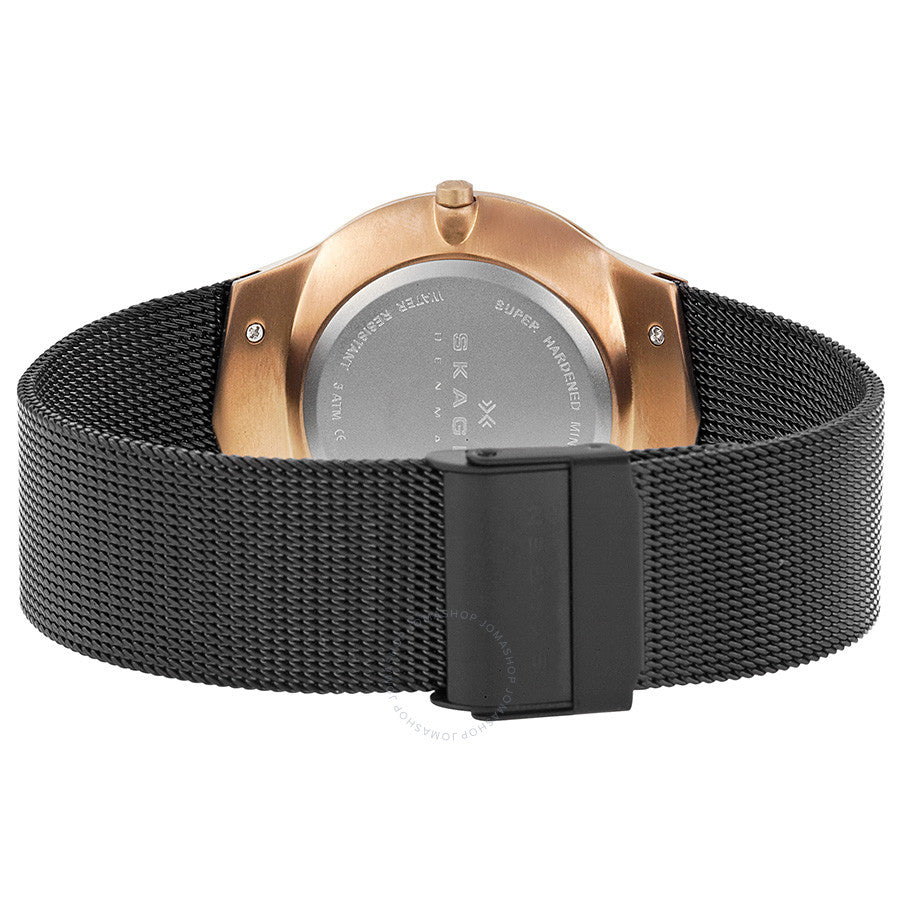 Skagen Rose Gold-plated Titanium Mesh Bracelet Men's Watch 809XLTRB