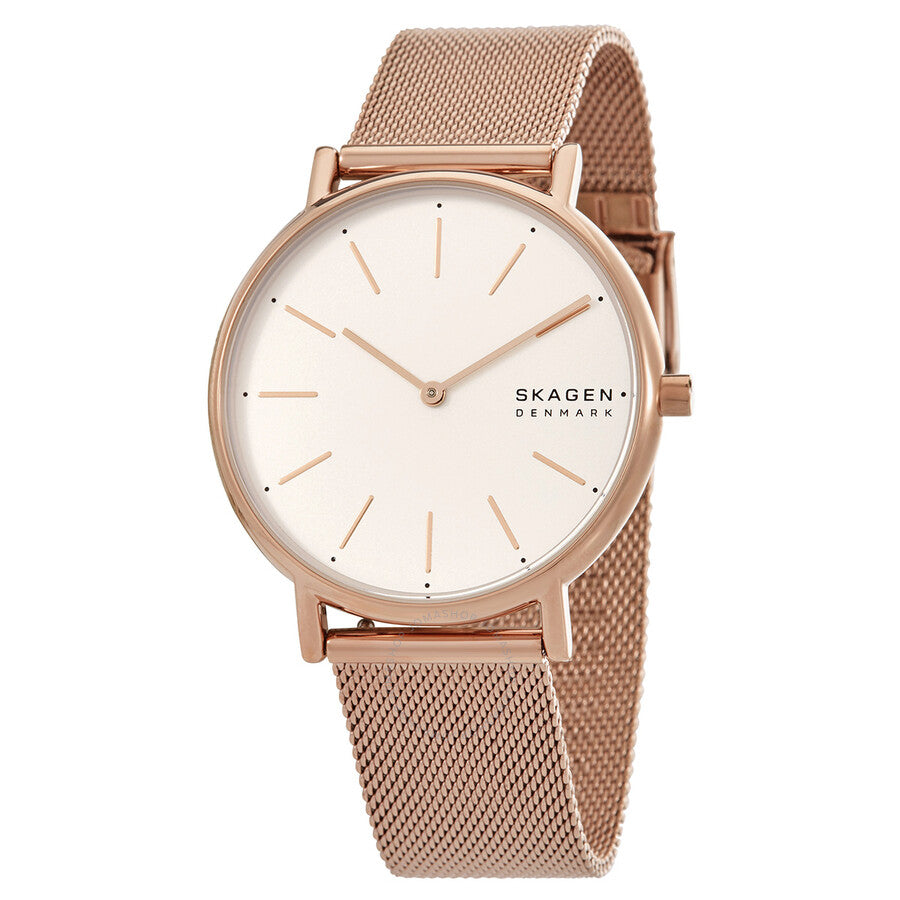 Skagen Signatur Quartz White Dial Rose Gold-tone Ladies Watch SKW2784 - Dawson Watches