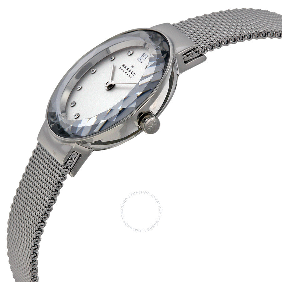 Skagen Silver Dial Stainless Steel Mesh Ladies Watch 456SSS