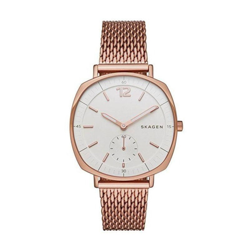 Skagen Rungsted White Dial Rose Gold Ladies Watch SKW2401