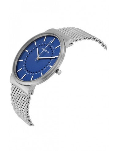 Skagen Ancher Blue Dial SIlver Men's Watch SKW6234