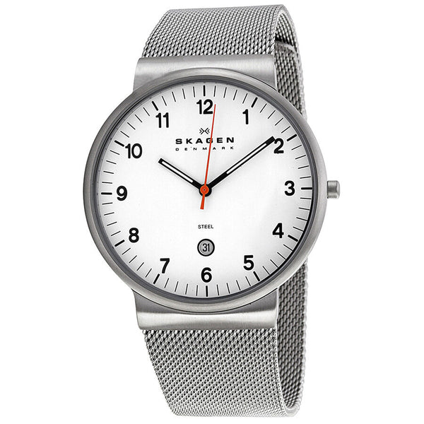 Skagen White Dial Mesh Men's Watch SKW6025