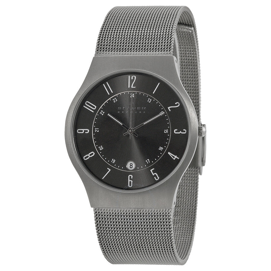 Skagen Gunmetal Dial Stainless Steel Mesh Men's Watch 233XLTTM