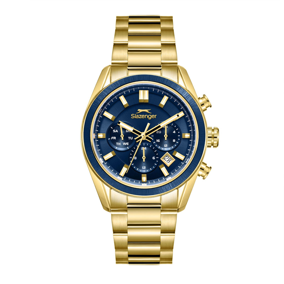 Slazenger Big Daddy Chronograph Blue Dial Gold Watch - SL.09.2600.2.190