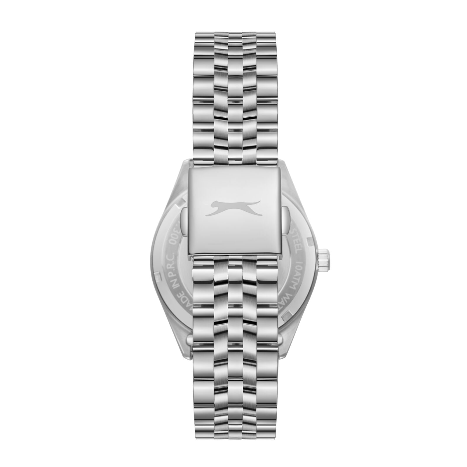 Slazenger Heritage watch caseback showing silver stainless steel with Slazenger logo
