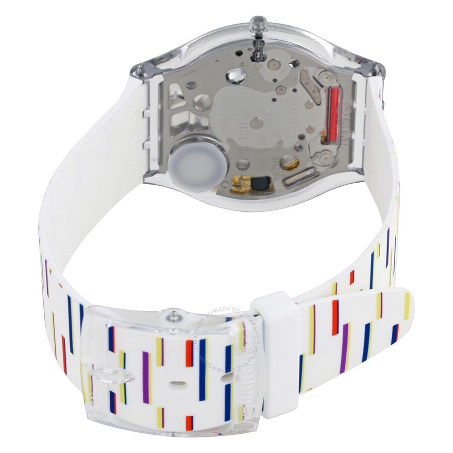 Swatch Thin Liner Silver Dial Ladies Watch SFE108 - Dawson Watches