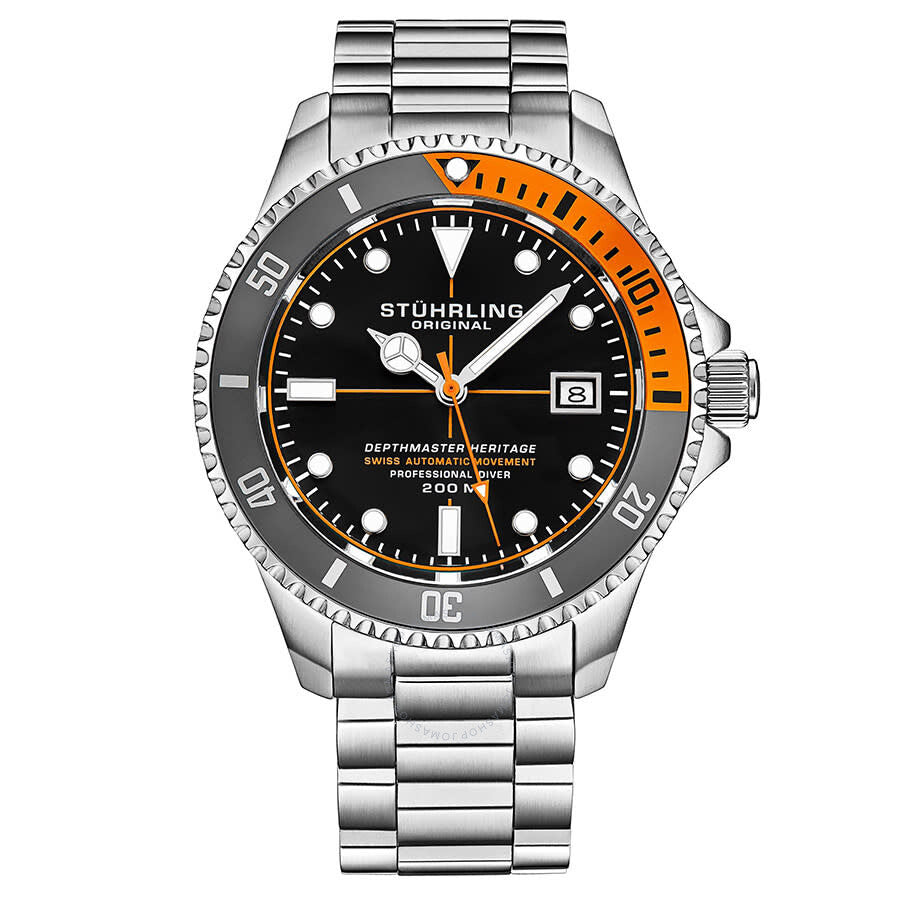 Stuhrling Original Aquadiver Automatic Black Dial Men's Watch M13518 - Dawson Watches