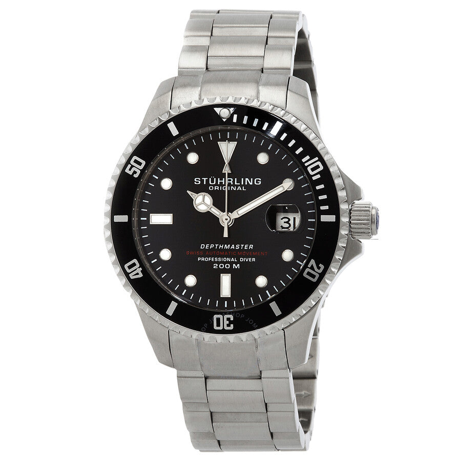Stuhrling Original Aquadiver Automatic Black Dial Men's Watch M13534 - Dawson Watches