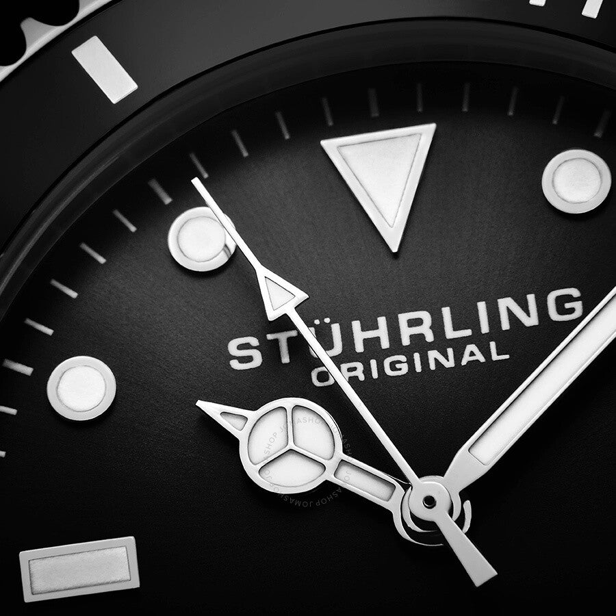 Stuhrling Original Aquadiver Automatic Black Dial Men's Watch M13543#M13543 - The Watches Men & Co #6
