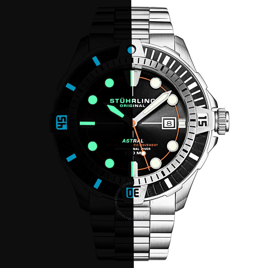 Stuhrling Original Aquadiver Automatic Black Dial Men's Watch M16748 - Dawson Watches #4