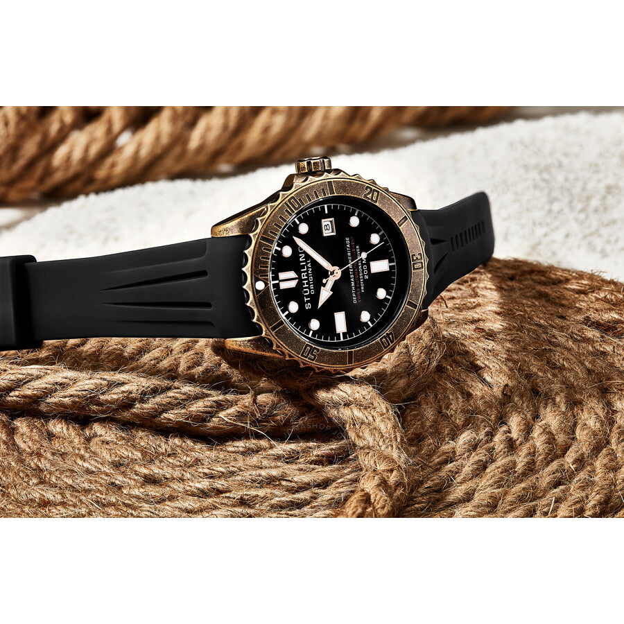 Stuhrling Original Aquadiver Automatic Black Dial Men's Watch M16759 - Dawson Watches #3