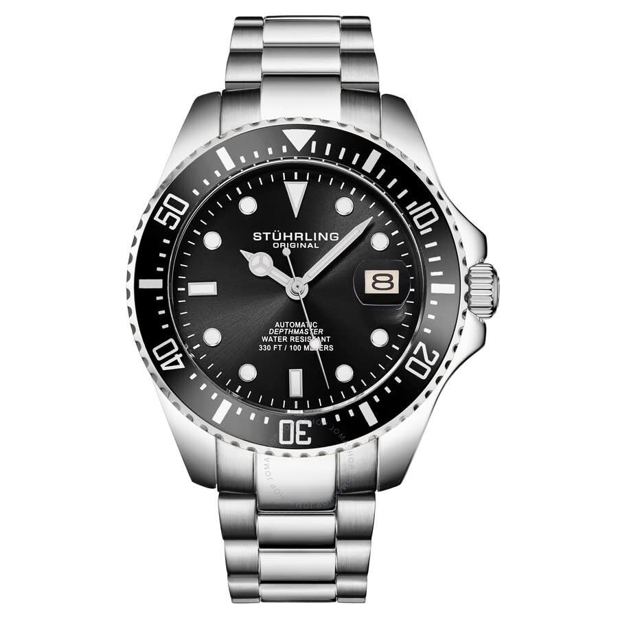 Stuhrling Original Aquadiver Automatic Black Dial Men's Watch M18252 - Dawson Watches