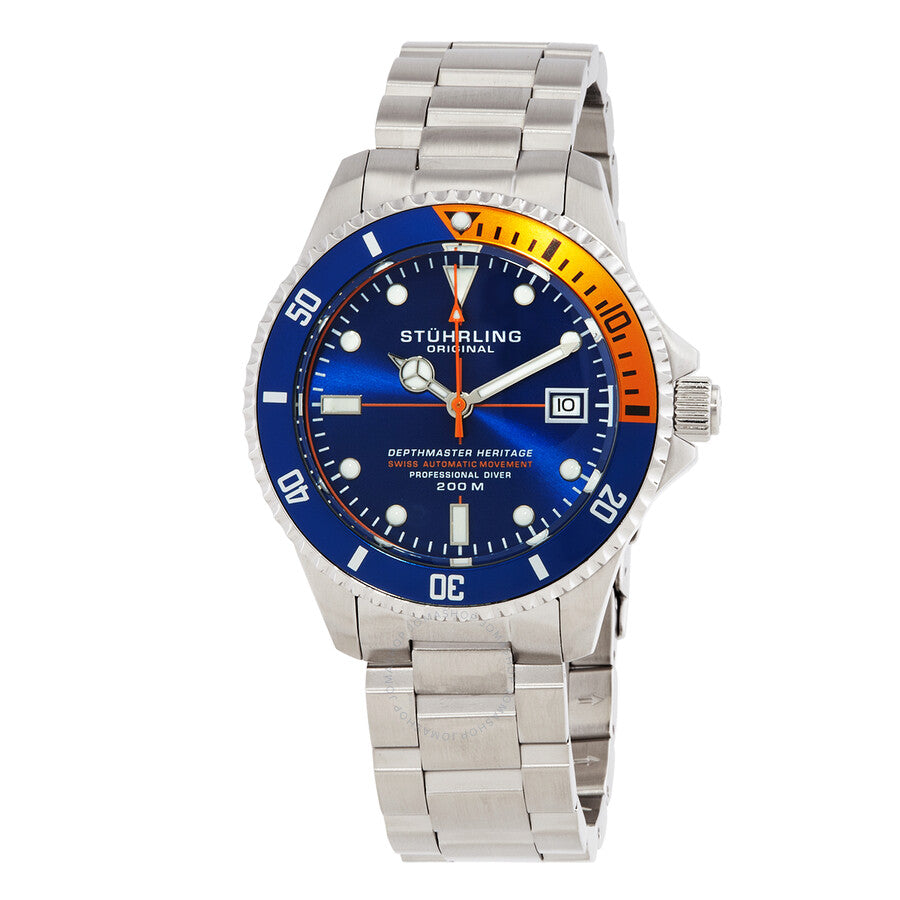 Stuhrling Original Aquadiver Automatic Blue Dial Men's Watch M13517 - Dawson Watches