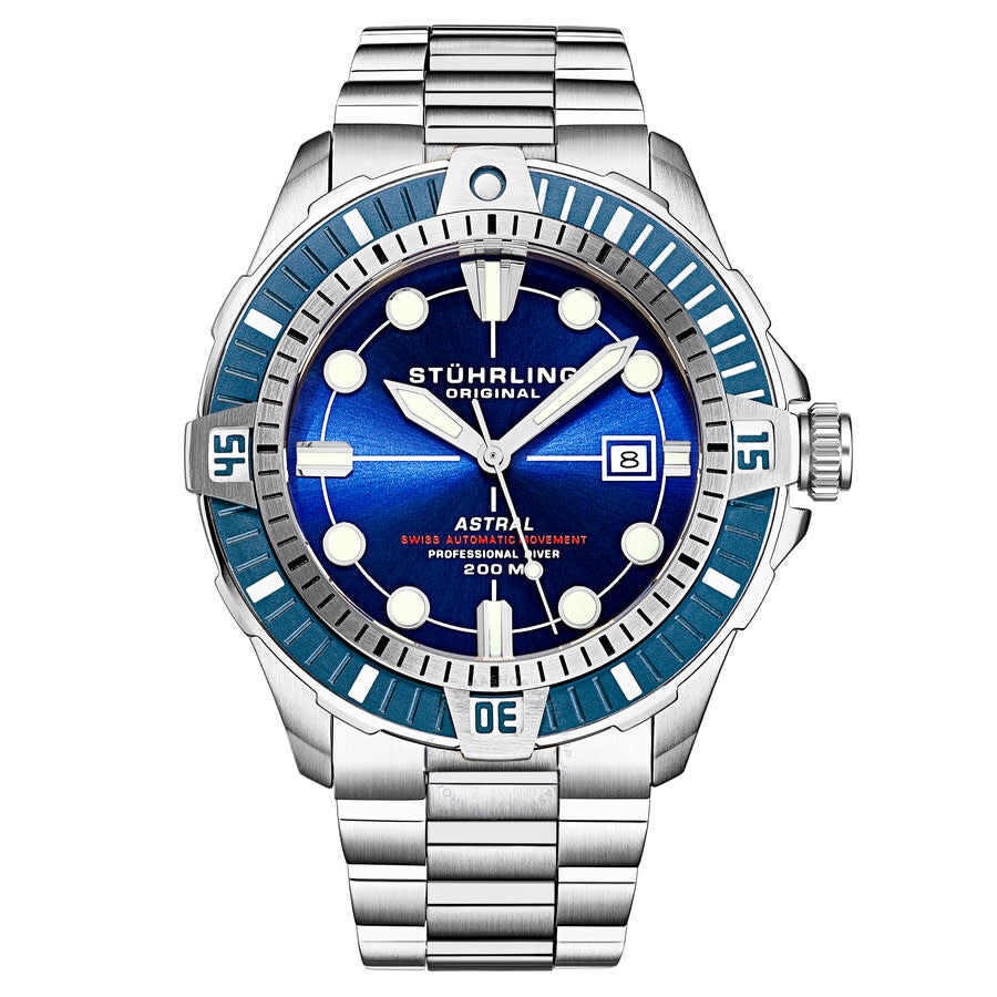 Stuhrling Original Aquadiver Automatic Blue Dial Men's Watch M16746 - Dawson Watches