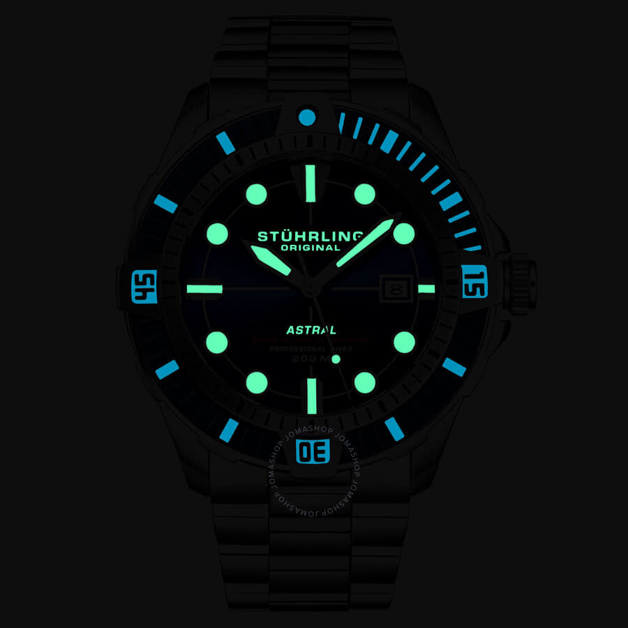 Stuhrling Original Aquadiver Automatic Blue Dial Men's Watch M16746#M16746 - Dawson Watches #6