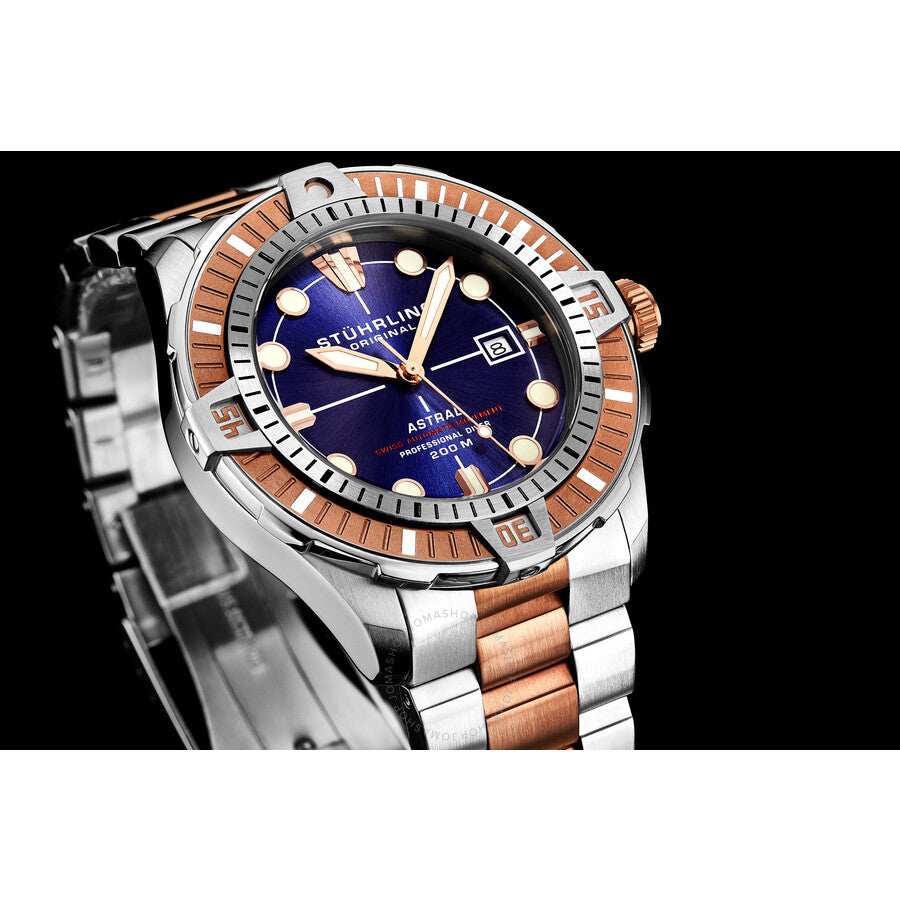 Stuhrling Original Aquadiver Automatic Blue Dial Men's Watch M16747 - Dawson Watches #5