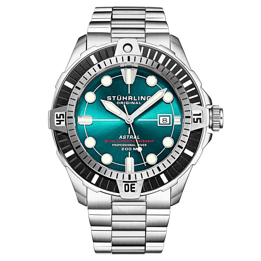 Stuhrling Original Aquadiver Automatic Green Dial Men's Watch M16744 - Dawson Watches