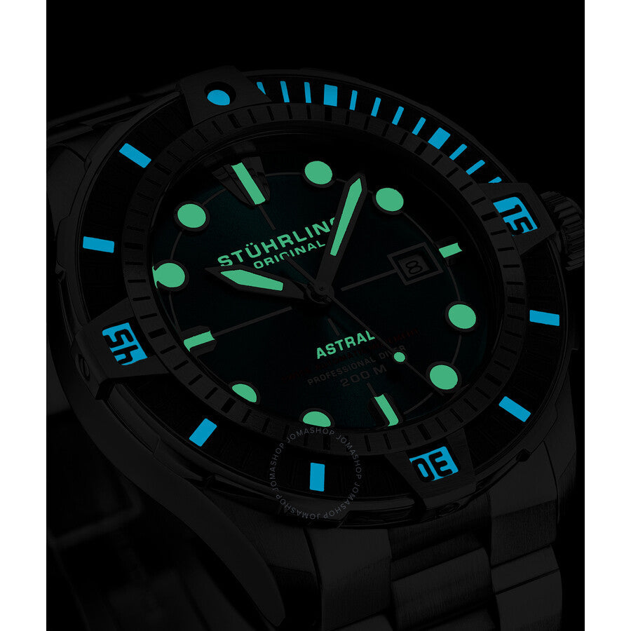 Stuhrling Original Aquadiver Automatic Green Dial Men's Watch M16744 - Dawson Watches #3