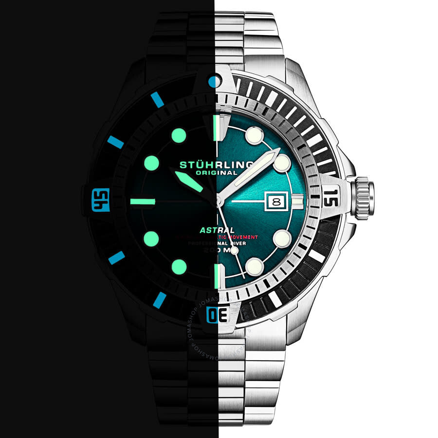 Stuhrling Original Aquadiver Automatic Green Dial Men's Watch M16744 - Dawson Watches #4