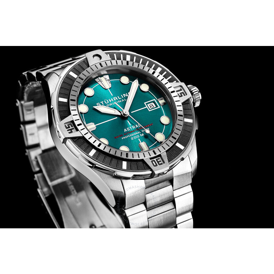 Stuhrling Original Aquadiver Automatic Green Dial Men's Watch M16744 - Dawson Watches #5