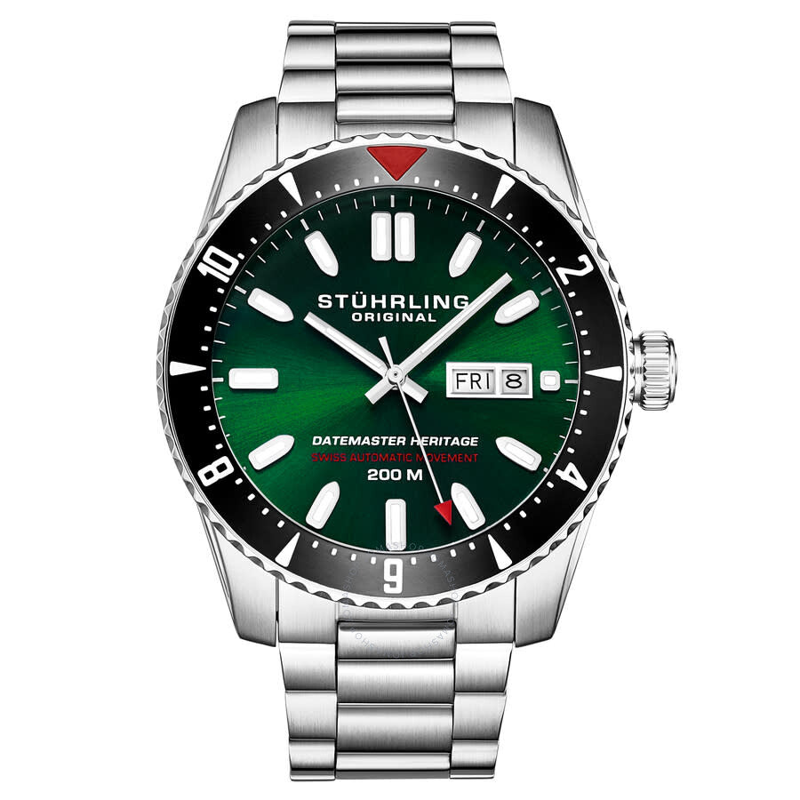 Stuhrling Original Aquadiver Automatic Green Dial Men's Watch M16761 - Dawson Watches