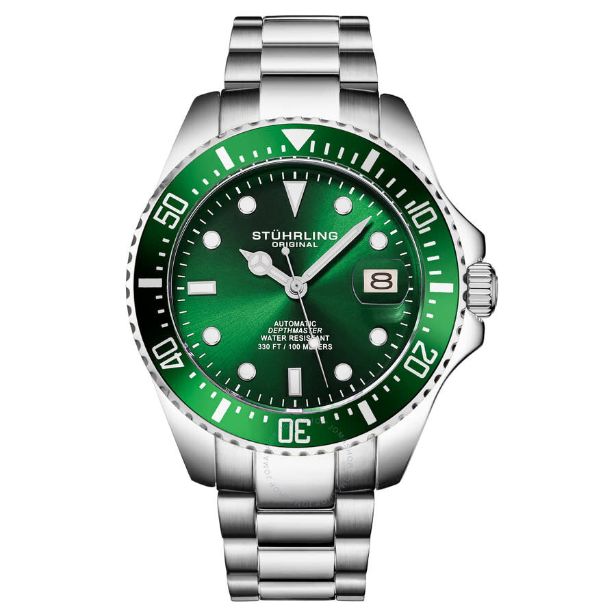 Stuhrling Original Aquadiver Automatic Green Dial Men's Watch M18253 - Dawson Watches