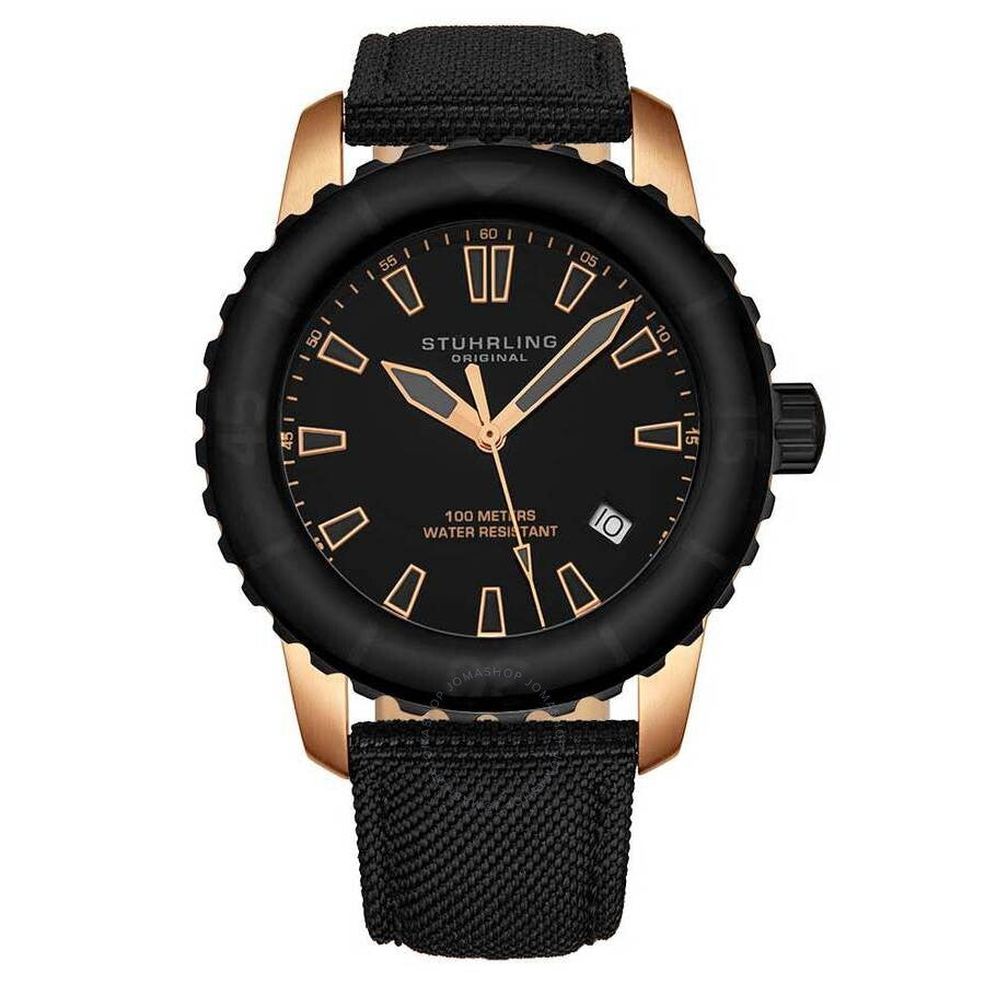 Stuhrling Original Aquadiver Black Dial Men's Watch M15241 - Dawson Watches