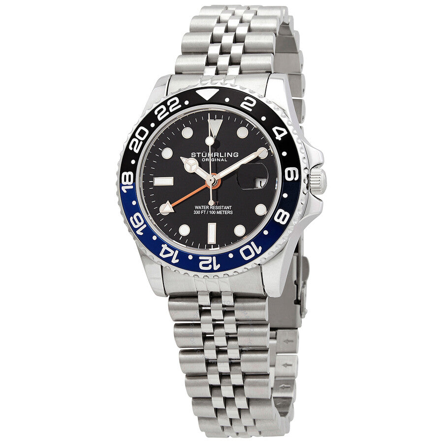 Stuhrling Original Aquadiver Black Dial Men's Watch M15833 - Dawson Watches