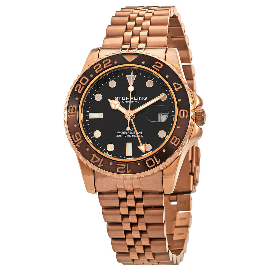 Stuhrling Original Aquadiver Black Dial Men's Watch M15839 - Dawson Watches